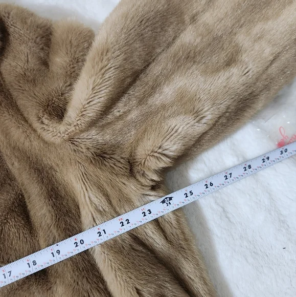 Tissavel France Vintage Faux Mink Fur Jacket Made In England Sz XL Excellent Con - Picture 14 of 16